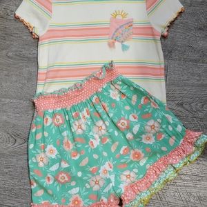 Matilda Jane girls shirt/short set
